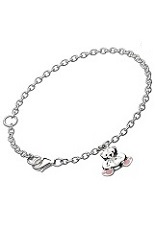 gorgeous tiny enameled Teddy bear silver bracelet for babies